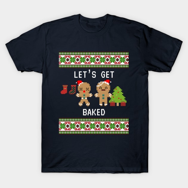 Let's Get Baked Funny Christmas Sweater T-Shirt by Printadorable